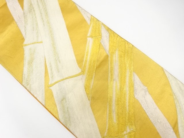 JAPANESE KIMONO / ANTIQUE FUKURO OBI / SILK / WOVEN BAMBOO
